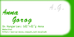 anna gorog business card